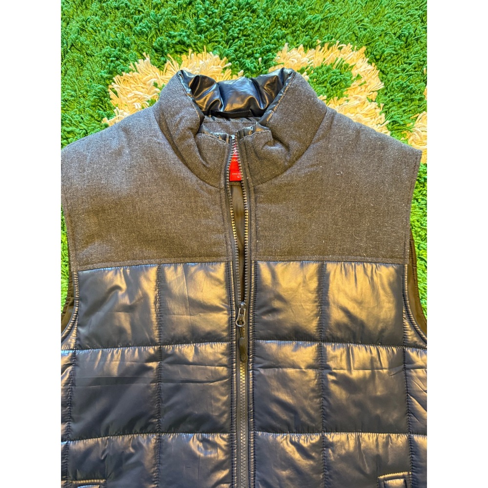 Coleman Puffer Vest Mens Large Navy Blue Good Mixed Media Quilted Full Zip - Picture 8 of 10